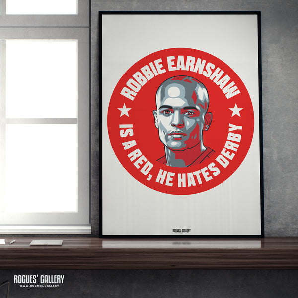 Robbie Earnshaw Nottingham Forest hates Derby A2 print