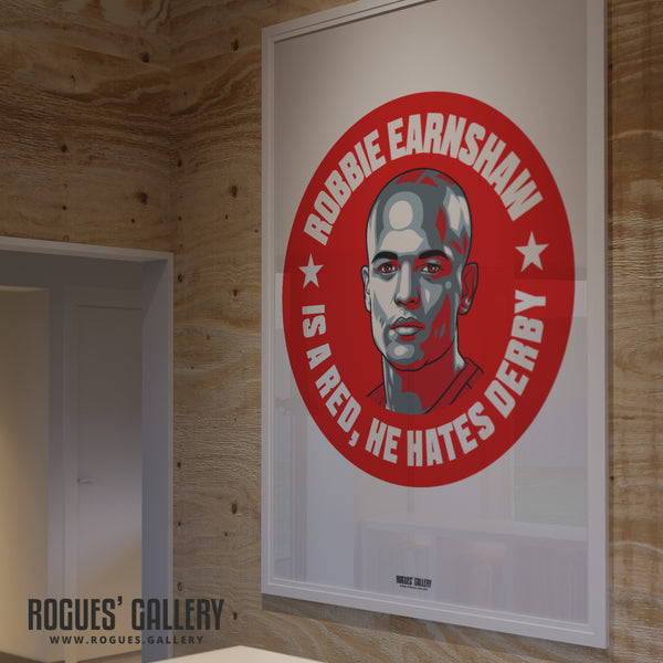 Robbie Earnshaw Nottingham Forest hates Derby A0 print