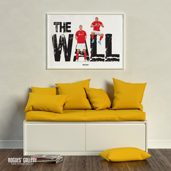 The Wall - Nikola Milenkovic & Murillo - Nottingham Forest - A0, A1, A2 or A3 Prints