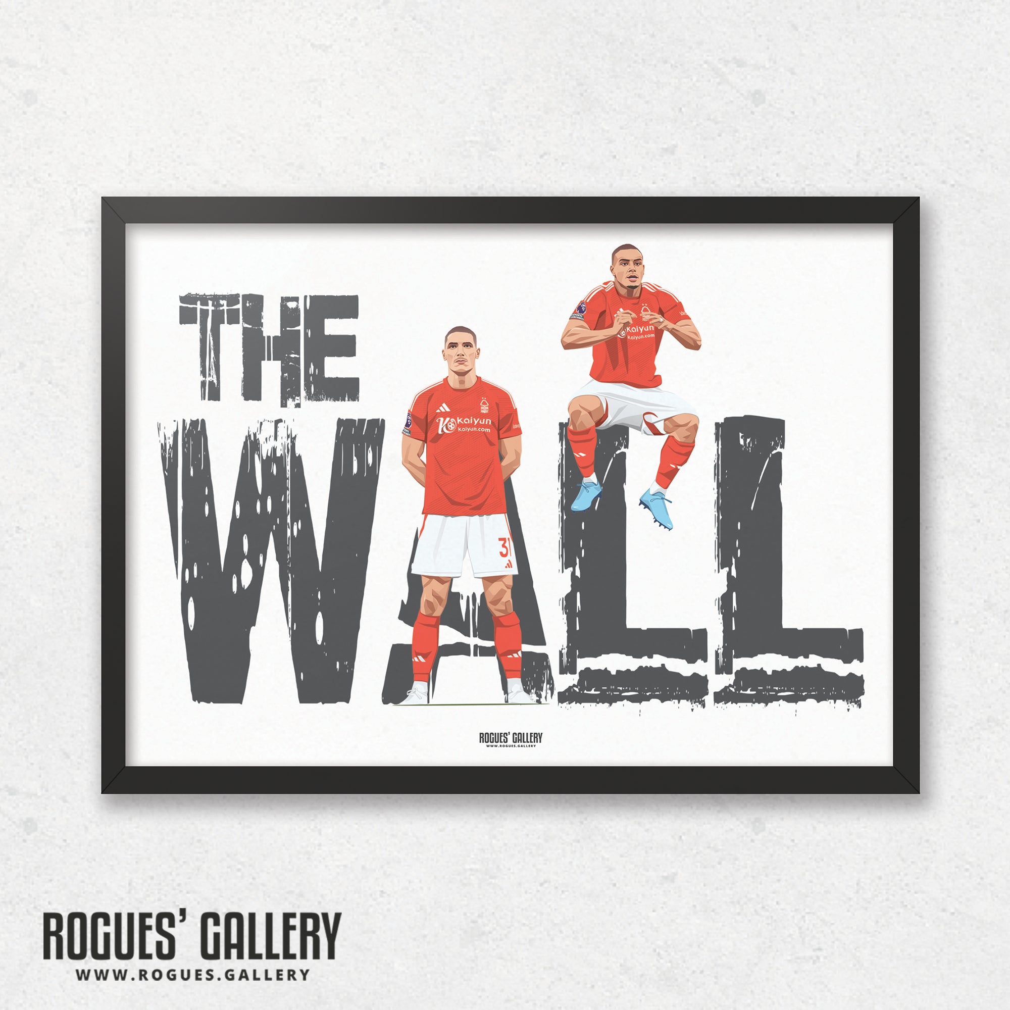 The Wall - Nikola Milenkovic & Murillo - Nottingham Forest - A0, A1, A2 or A3 Prints