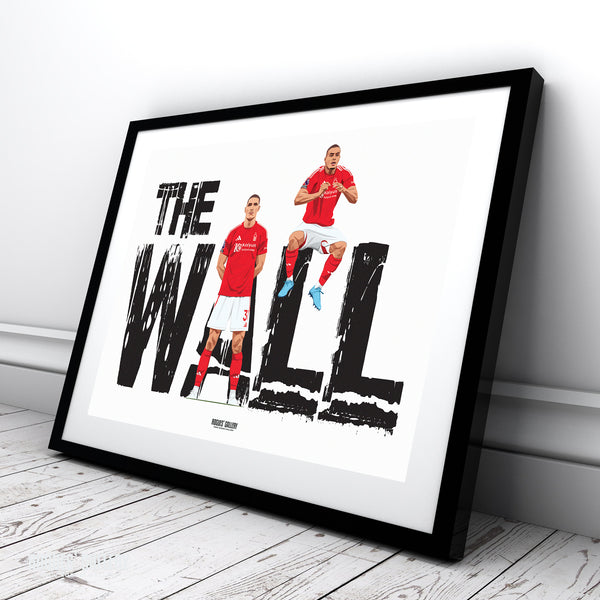 The Wall - Nikola Milenkovic & Murillo - Nottingham Forest - A0, A1, A2 or A3 Prints