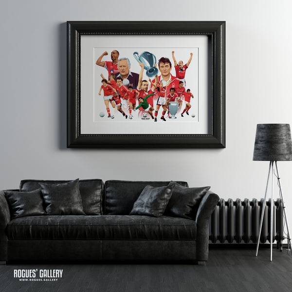 Nottingham Forest Greatest Ever players Montage poster clean 