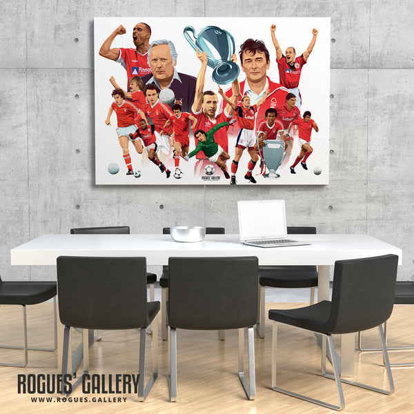 Nottingham Forest Greatest Ever players Montage A0 print clean 