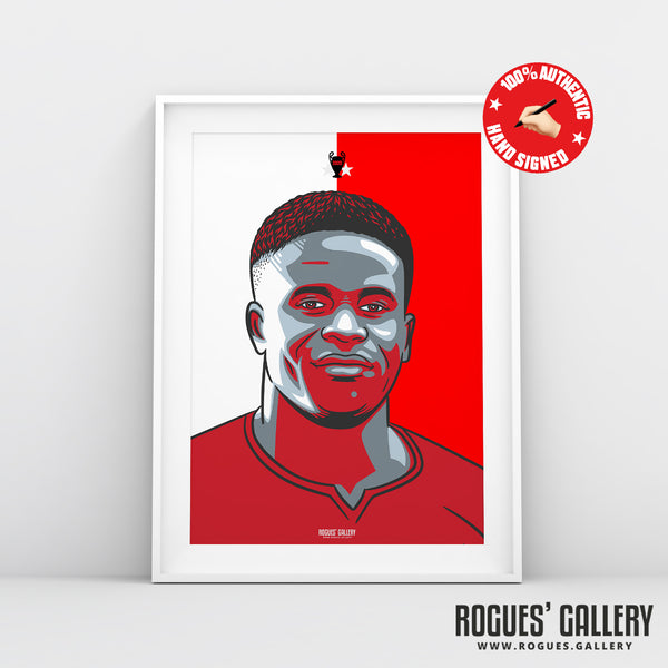Brice Samba (Signed) - Red & White - A3 Print