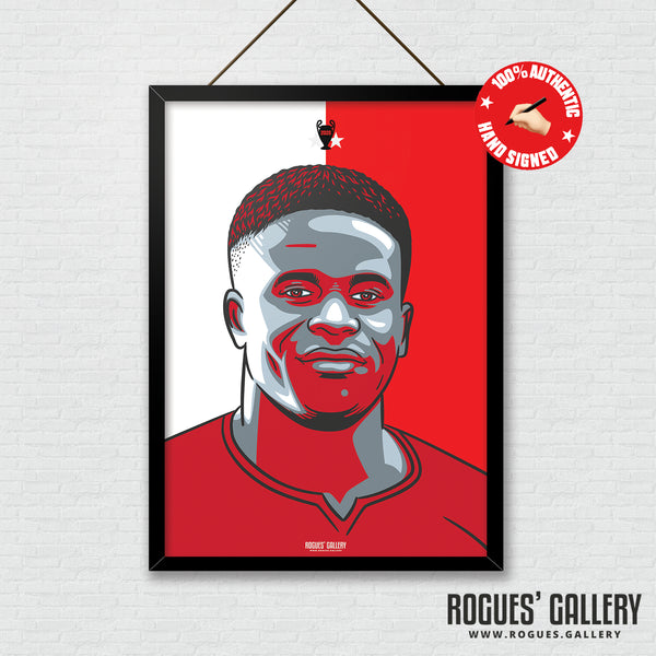 Brice Samba (Signed) - Red & White - A3 Print