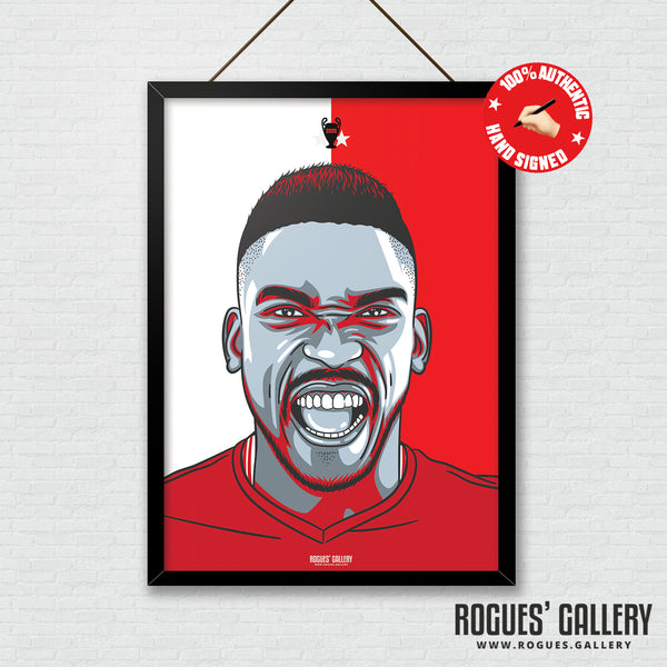 Sammy Ameobi (Signed) - Red & White - A3 Print