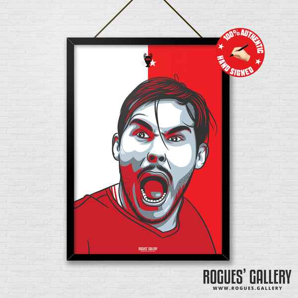 Yuri Ribeiro (Signed) - Red & White - A3 Print