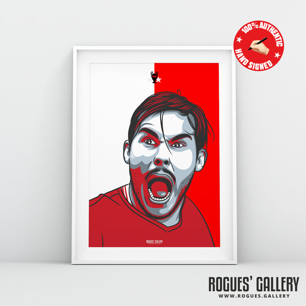 Yuri Ribeiro (Signed) - Red & White - A3 Print