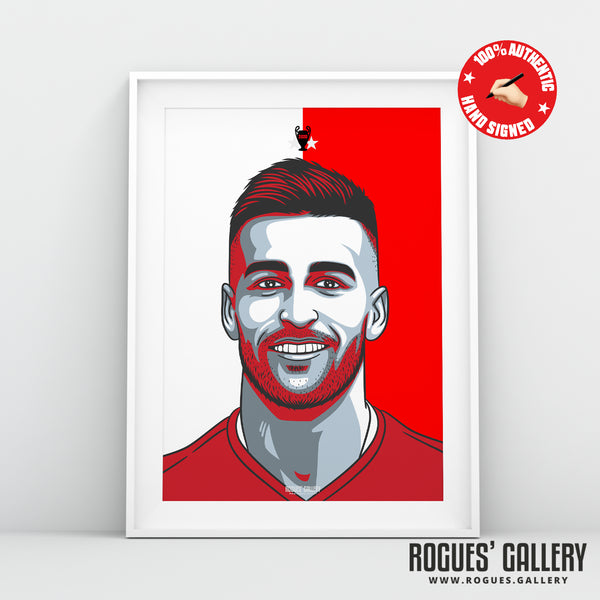 Tiago Silva (Signed) - Red & White - A3 Print