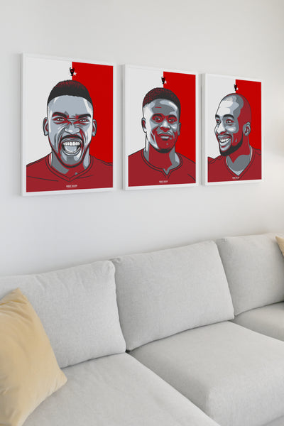 Sammy Ameobi (Signed) - Red & White - A3 Print