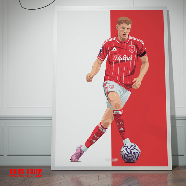 Elliot Anderson - Nottingham Forest - A0, A1, A2 or A3 Red & White Prints