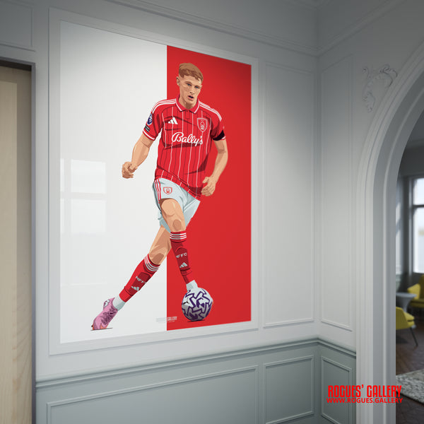 Elliot Anderson - Nottingham Forest - A0, A1, A2 or A3 Red & White Prints