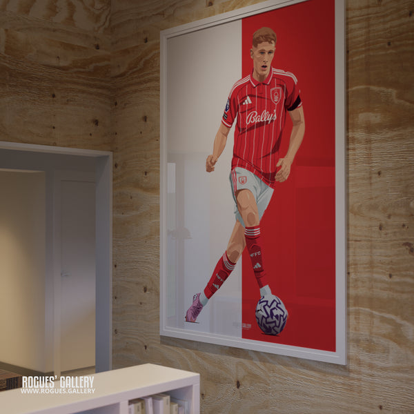 Elliot Anderson - Nottingham Forest - A0, A1, A2 or A3 Red & White Prints