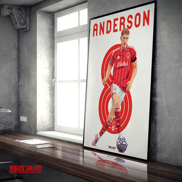 Elliot Anderson - Nottingham Forest - A0, A1, A2 or A3 Premier League 2025-26 Name & Number Prints