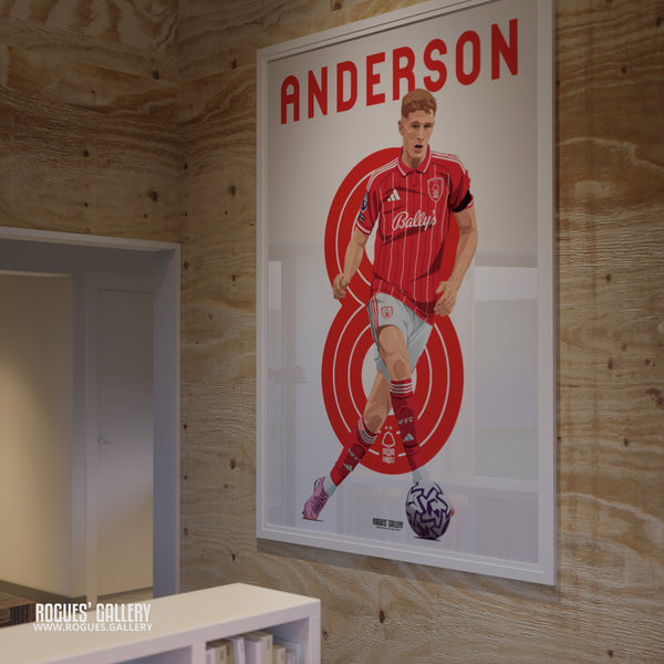 Elliot Anderson - Nottingham Forest - A0, A1, A2 or A3 Premier League 2025-26 Name & Number Prints