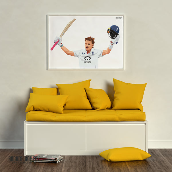 Ollie Pope England Cricket batsman A2 print Ashes