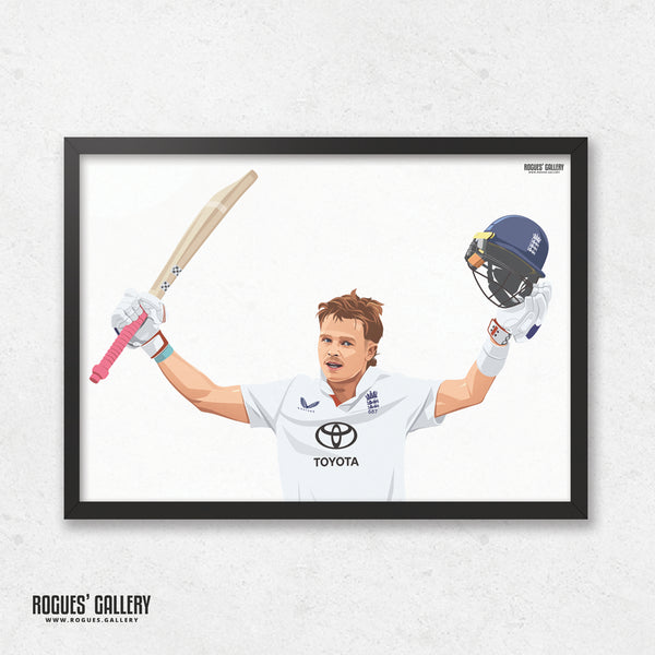Ollie Pope England Cricket batsman A3 print Ashes