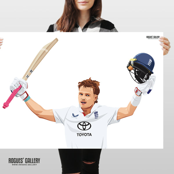 Ollie Pope England Cricket batsman Ashes poster
