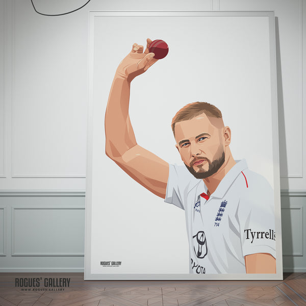 Gus Atkinson England Cricket Seam bowler Ashes 2025/26 A0 print