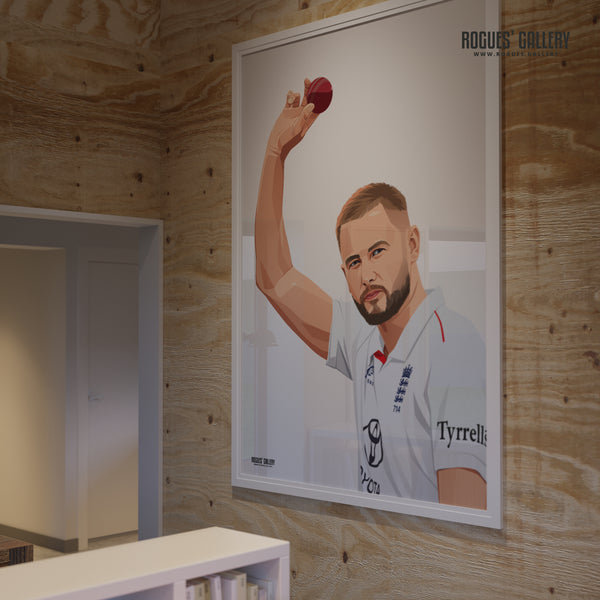 Gus Atkinson England Cricket Seam bowler Ashes 2025/26 signed poster