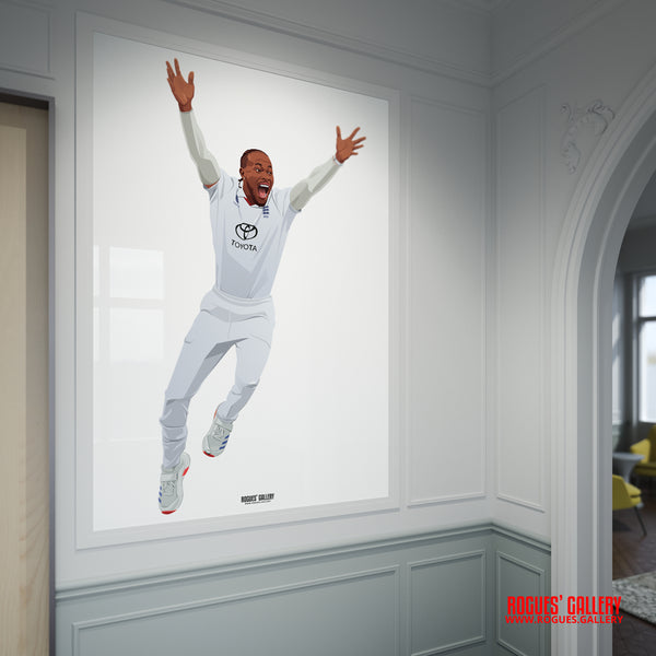Jofra Archer England fast bowler cricket Ashes poster