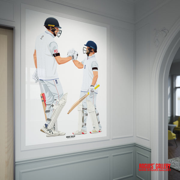 Signed Crawley Duckett England Cricket openers poster