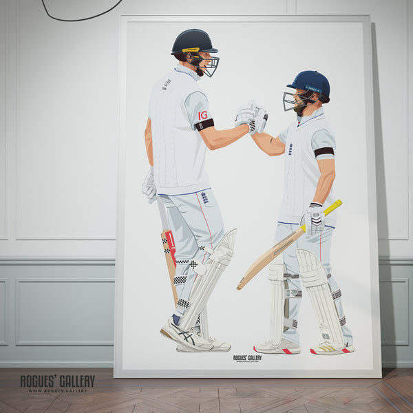 Crawley Duckett England Cricket openers A0 print