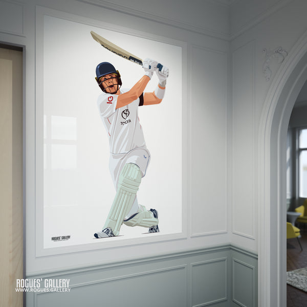 Jamie Smith signed England cricket memorabilia Ashes batter wicketkeeper poster