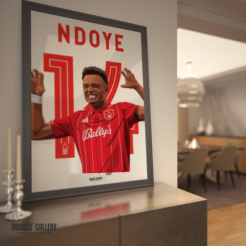 Dan Ndoye - Nottingham Forest - A0, A1, A2 or A3 Premier League 2025-26 Name & Number Prints