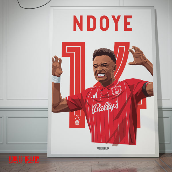 Dan Ndoye - Nottingham Forest - A0, A1, A2 or A3 Premier League 2025-26 Name & Number Prints