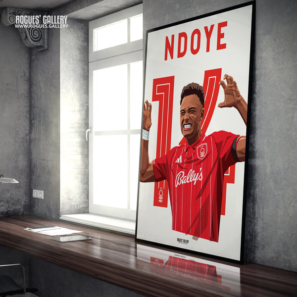 Dan Ndoye - Nottingham Forest - A0, A1, A2 or A3 Premier League 2025-26 Name & Number Prints