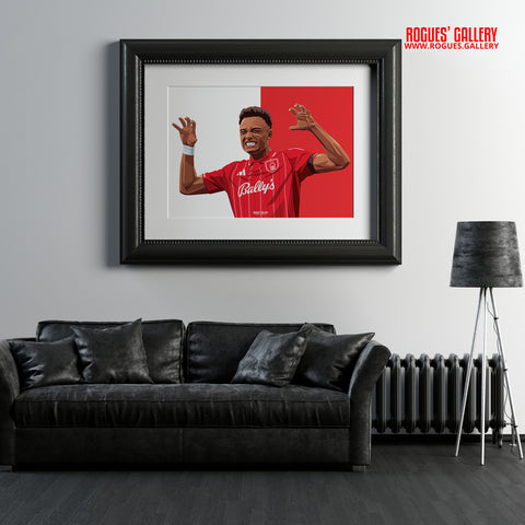 Dan Ndoye - Nottingham Forest - A0, A1, A2 or A3 Red & White Prints