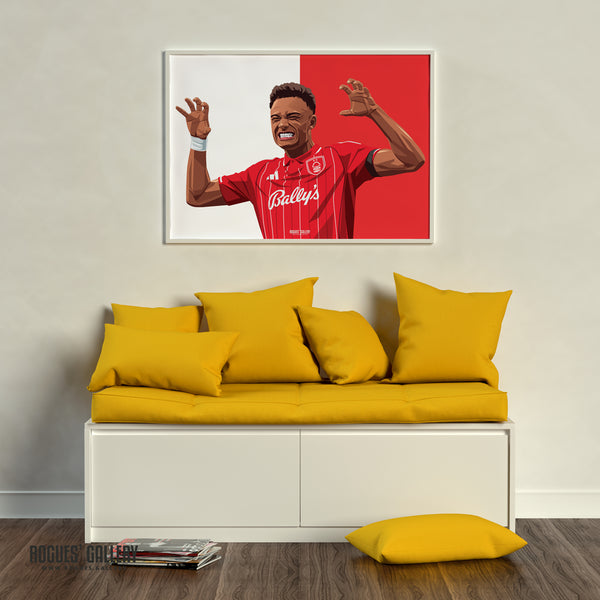 Dan Ndoye - Nottingham Forest - A0, A1, A2 or A3 Red & White Prints