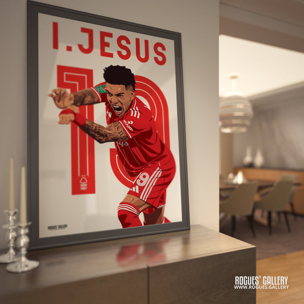 Igor Jesus - Nottingham Forest - A0, A1, A2 or A3 Premier League 2025-26 Name & Number Prints