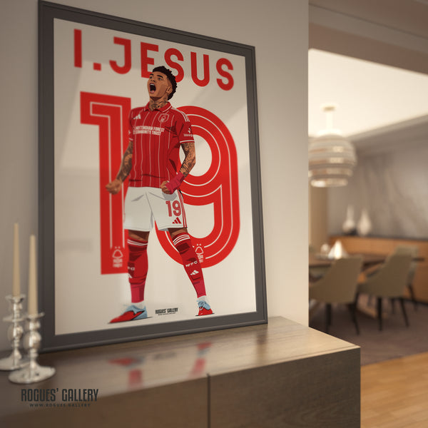 Igor Jesus - Nottingham Forest - A0, A1, A2 or A3 Premier League 2025-26 Name & Number Prints
