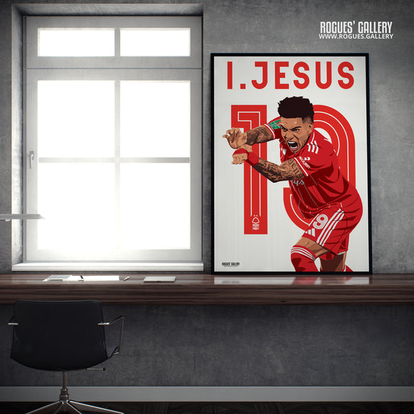 Igor Jesus - Nottingham Forest - A0, A1, A2 or A3 Premier League 2025-26 Name & Number Prints
