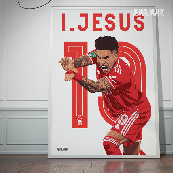 Igor Jesus - Nottingham Forest - A0, A1, A2 or A3 Premier League 2025-26 Name & Number Prints