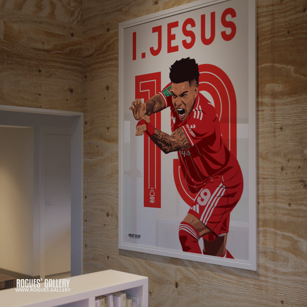 Igor Jesus - Nottingham Forest - A0, A1, A2 or A3 Premier League 2025-26 Name & Number Prints