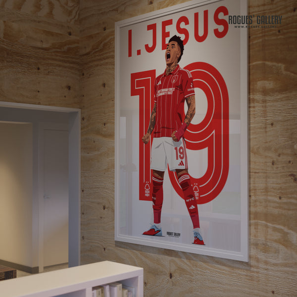 Igor Jesus - Nottingham Forest - A0, A1, A2 or A3 Premier League 2025-26 Name & Number Prints