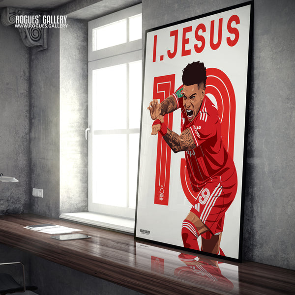 Igor Jesus - Nottingham Forest - A0, A1, A2 or A3 Premier League 2025-26 Name & Number Prints