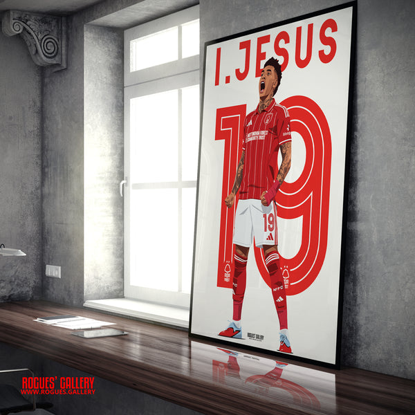 Igor Jesus - Nottingham Forest - A0, A1, A2 or A3 Premier League 2025-26 Name & Number Prints