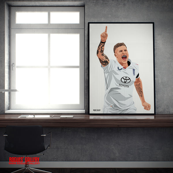 Brydon Carse England cricket Ashes fast bowler A2 print