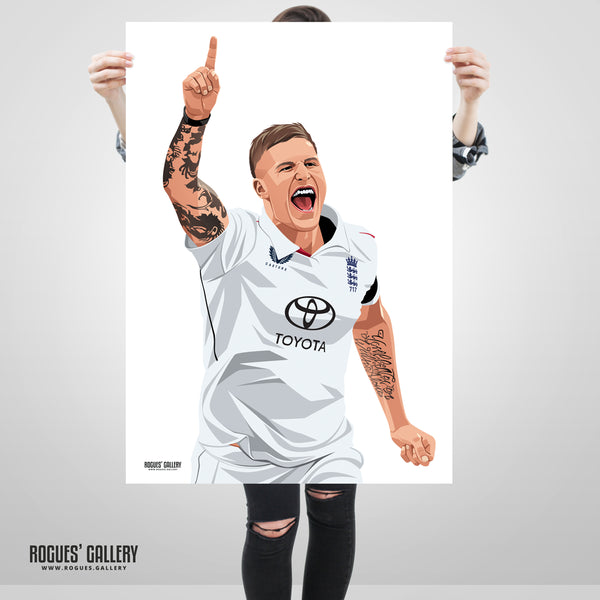 Brydon Carse England cricket Ashes fast bowler poster