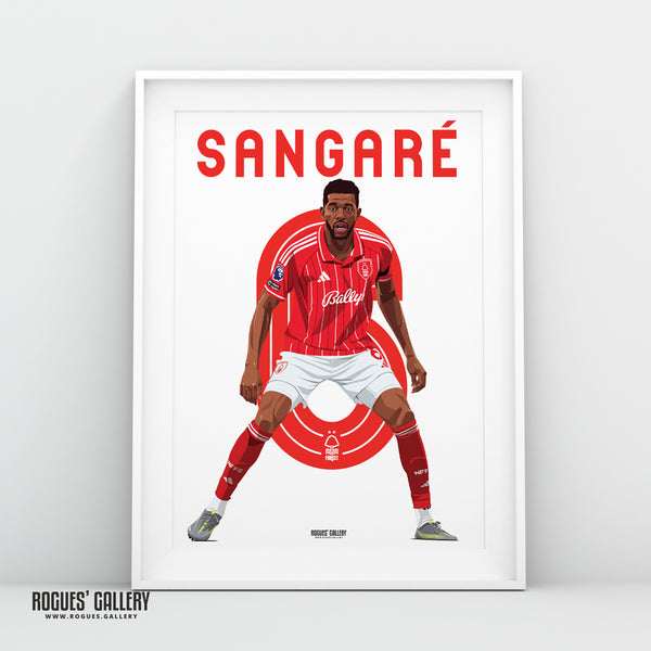 Ibrahim Sangare Nottingham Forest 8 A3 print