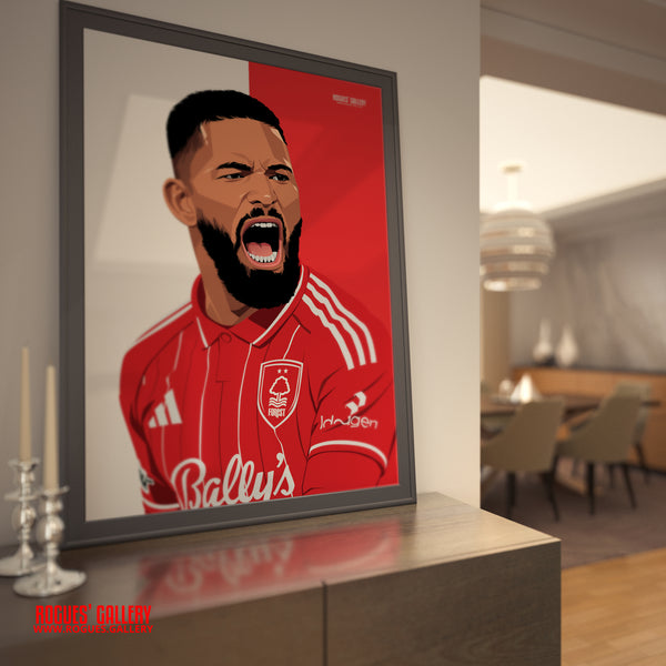 Douglas Luiz signed Nottingham Forest memorabilia midfielder poster Brazil City Ground