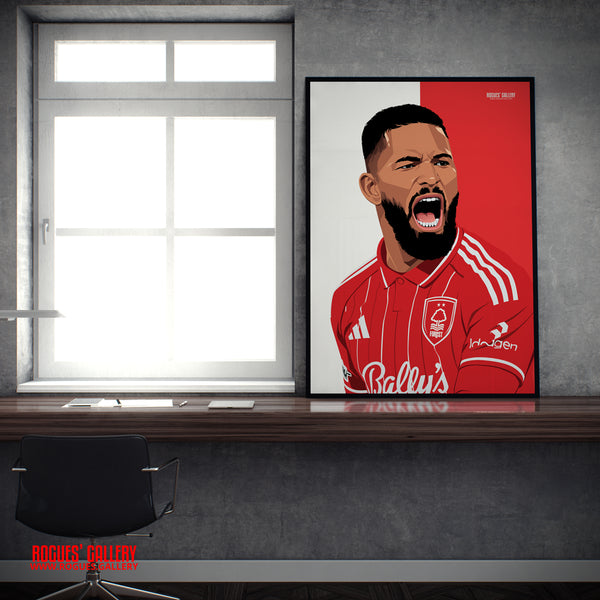 Douglas Luiz Nottingham Forest midfielder A2 print Brazil City Ground