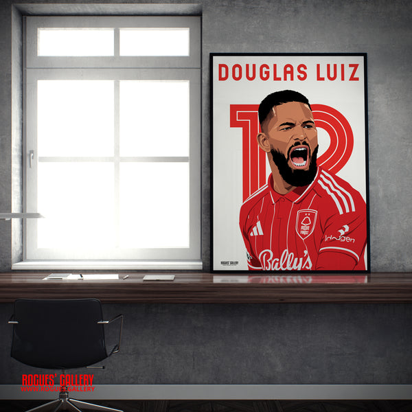 Douglas Luiz Nottingham Forest midfielder A2 print 12 Brazil 