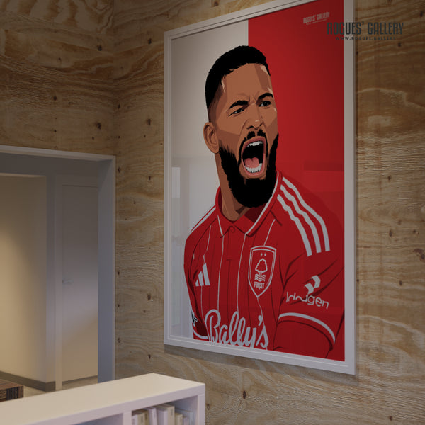 Douglas Luiz Nottingham Forest midfielder signed poster Brazil City Ground