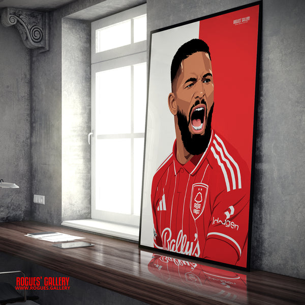 Douglas Luiz Nottingham Forest midfielder A1 print Brazil City Ground