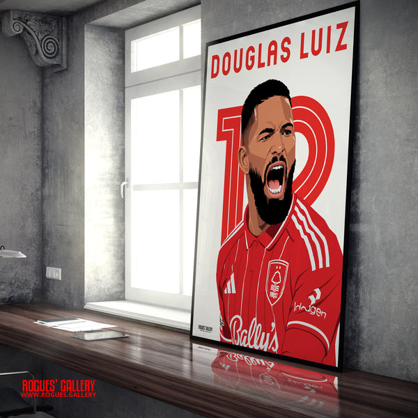 Douglas Luiz Nottingham Forest midfielder A1 print 12 Brazil 